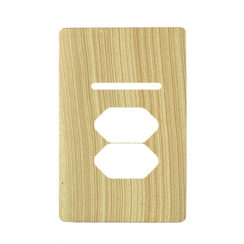 Placa p/ 1 Interruptor + 2 tomadas 4x2 - Novara Maple